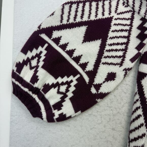 Wrangler Retro Sweater Womens Small / Medium Purple White Geometric Aztec Open - Picture 6 of 13